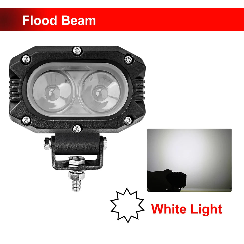 CO LIGHT Barre lumineuse LED de 4 pouces, 96 W, jaune, projecteur de travail pour voiture, faisceau large et focalisé, pour 4x4, tout-terrain, SUV, ATV, bateau, camion et excavatrice, 12 V/24 V
