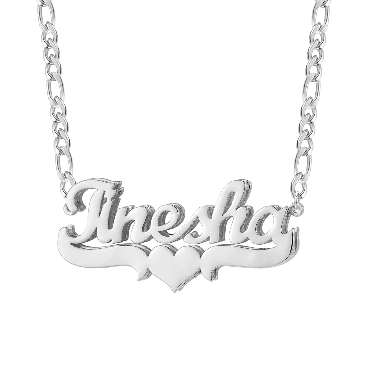 Customized Double Name Necklace Personalized Hip Hop Letter Necklace Stainless Steel Names Chain For Women Gothic Jewelry Gift