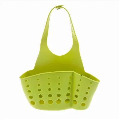 Soporte para fregadero con cesta colgante escurridora, organizador ajustable para jabón y esponjas, estante para grifo de baño, accesorios de cocina