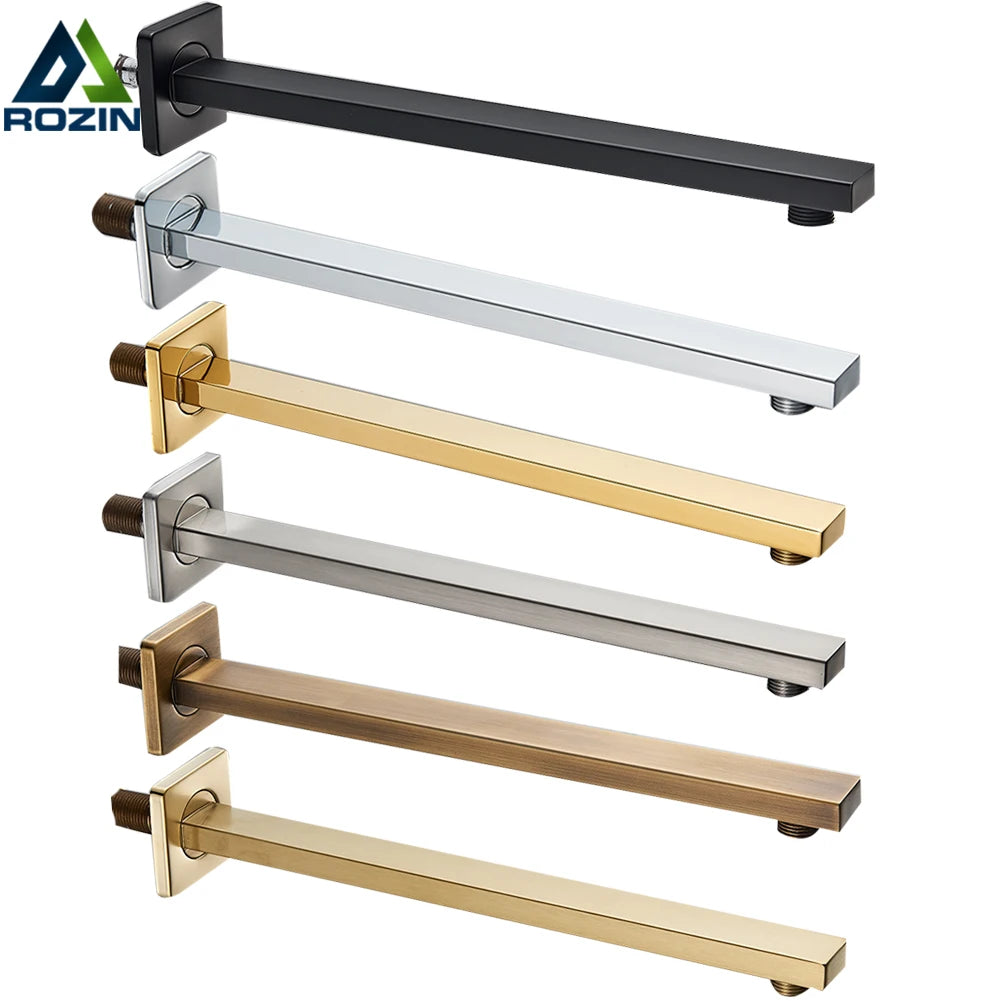 Rozin Black G1/2 Wandmontierte Duscharmature, Edelstahl-Duschkopfhalter, goldene feste Duschrohr für Duschset