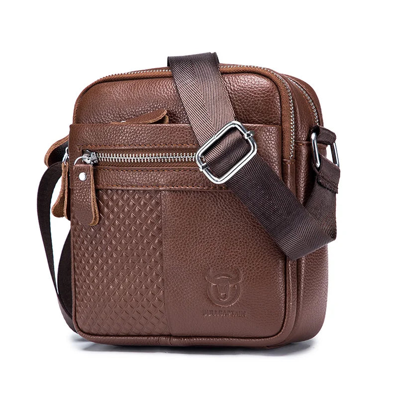 BULLCAPTAIN Genuine Leather Messenger Bag