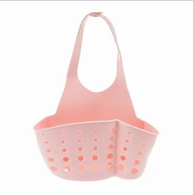 Soporte para fregadero con cesta colgante escurridora, organizador ajustable para jabón y esponjas, estante para grifo de baño, accesorios de cocina