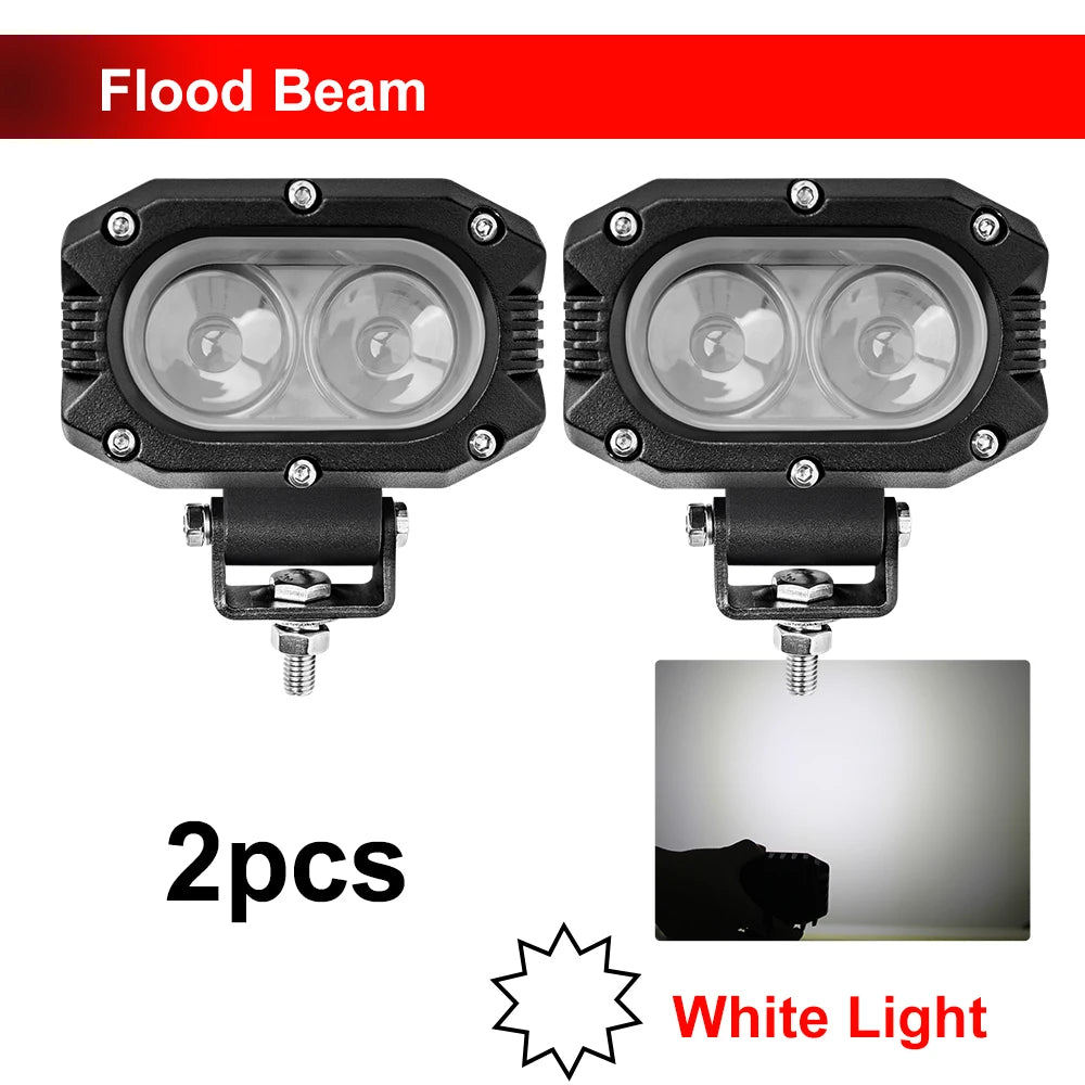CO LIGHT Barre lumineuse LED de 4 pouces, 96 W, jaune, projecteur de travail pour voiture, faisceau large et focalisé, pour 4x4, tout-terrain, SUV, ATV, bateau, camion et excavatrice, 12 V/24 V