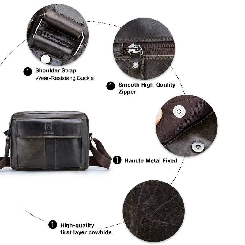 BULLCAPTAIN Genuine Leather Crossbody Bag