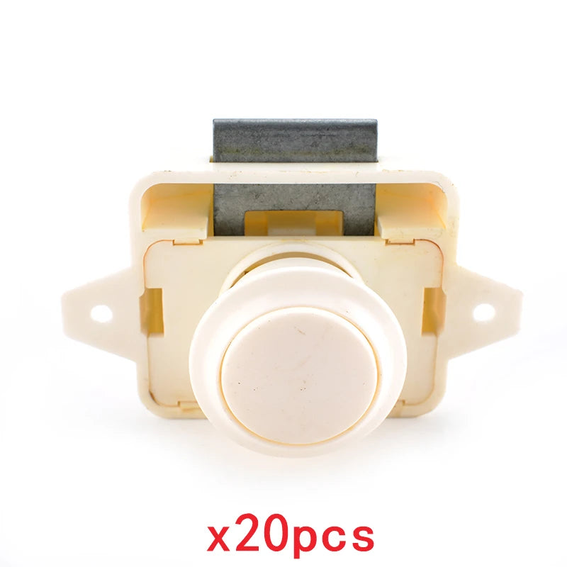 20 Packs KAK Camper Car Lock 20mm Push Lock for RV Yacht Furniture Door Hardware Cabinet Drawer Locks Handles Safety Kids Lock