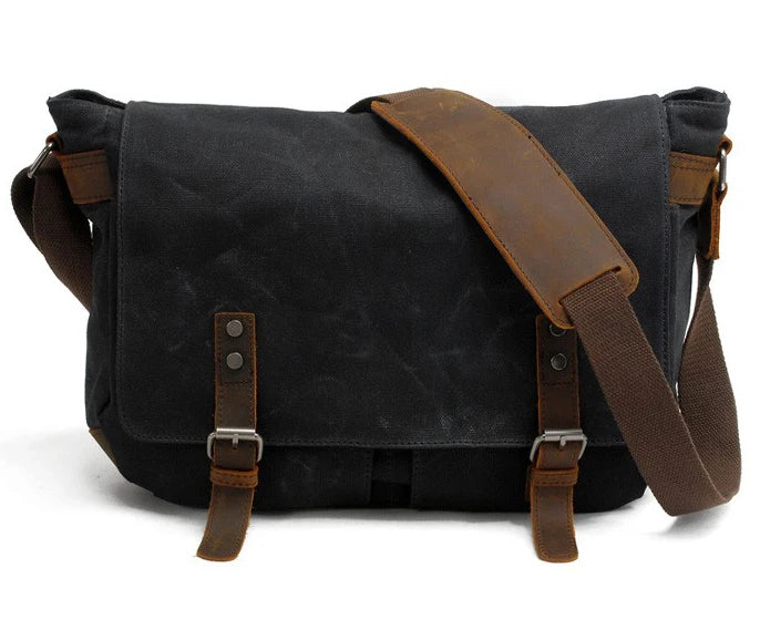 New Fashion Thick Wax Canvas Men Shoulder Bag Messenger Bag Men Crossbody Bag Vintage Male Leisure Sling Bag Casual Boy