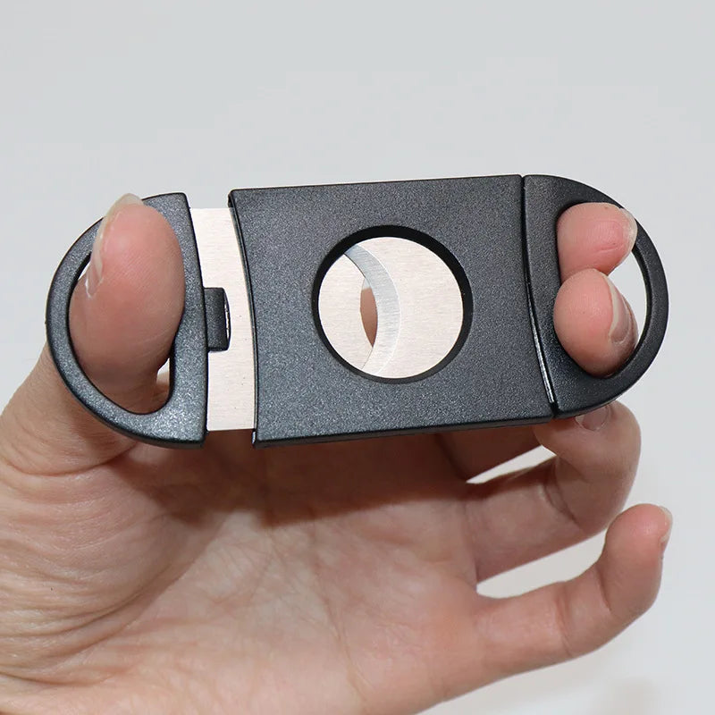 Stainless steel pocket cigar cutter, double-blade cigar cutter accessory tool for smoking