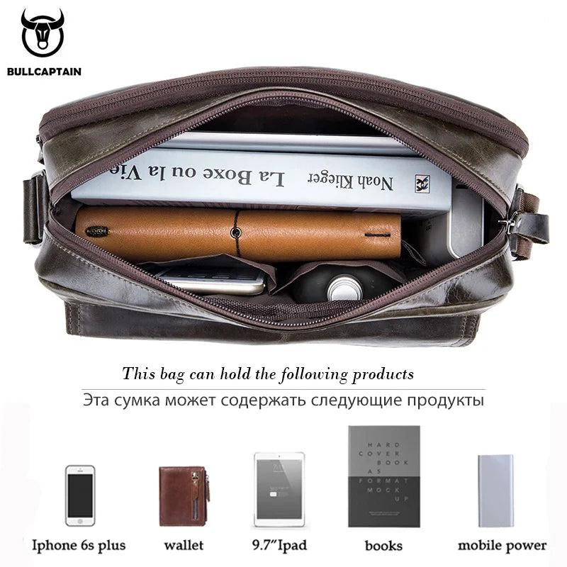 BULLCAPTAIN Genuine Leather Crossbody Bag