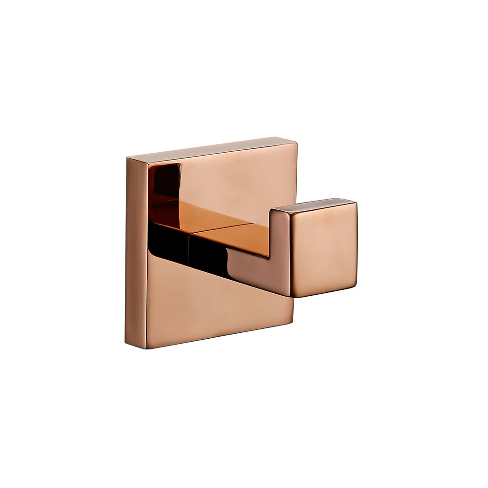 Rose Gold Bathroom Accessories Set Wall Mount Shelf Toilet Bath Hardware Paper Holder Towel Bar Rack Rail Rod Robe Hook Hanger