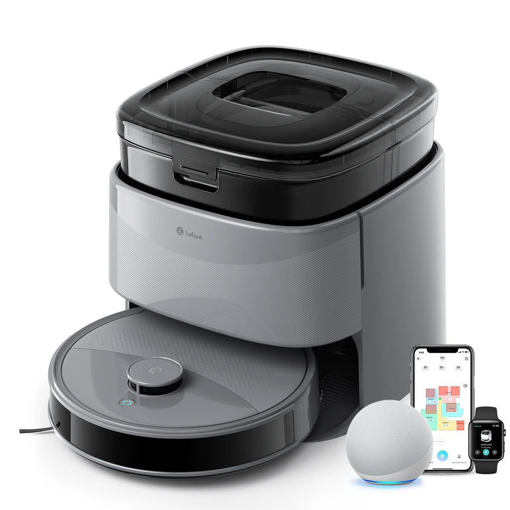 Aspirateur robot Lefant M3 Max avec fonction de balayage, 20 000 Pa, navigation LiDAR, idéal pour les poils d’animaux, les cheveux et la poussière