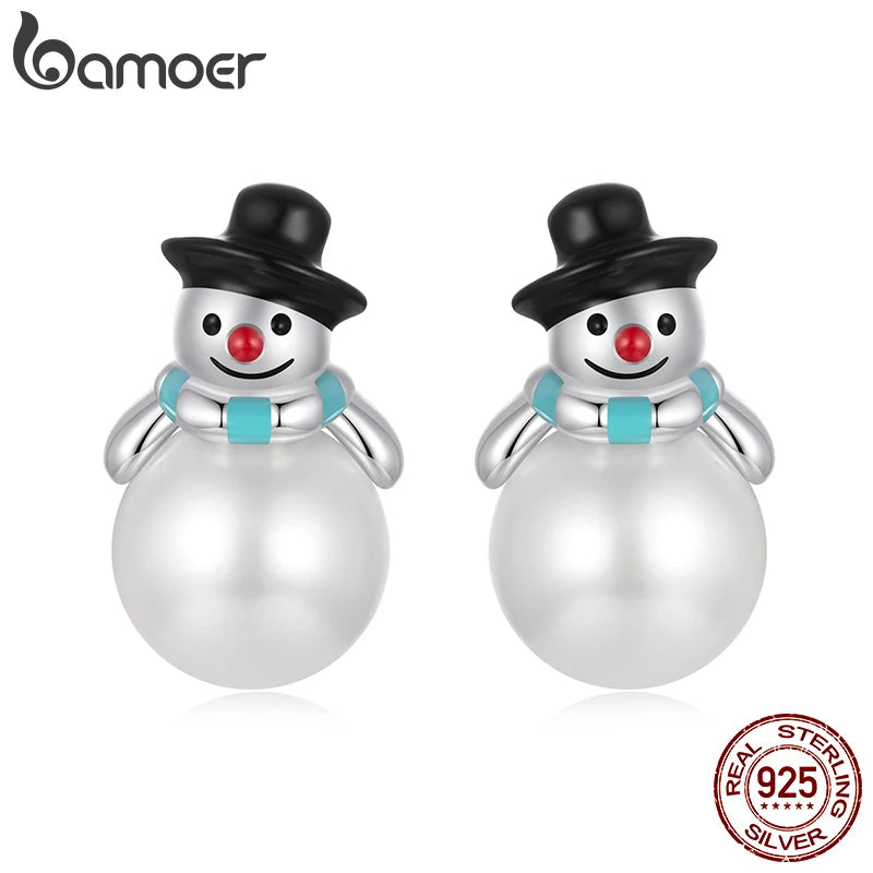 Creolen mit Schneemann-Motiv