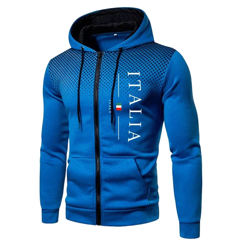Beliebter Herren-Trainingsanzug für Herbst und Winter mit Kapuzenjacke mit Reißverschluss und Jogginghose, urbaner lässiger Sportanzug für tägliches Training