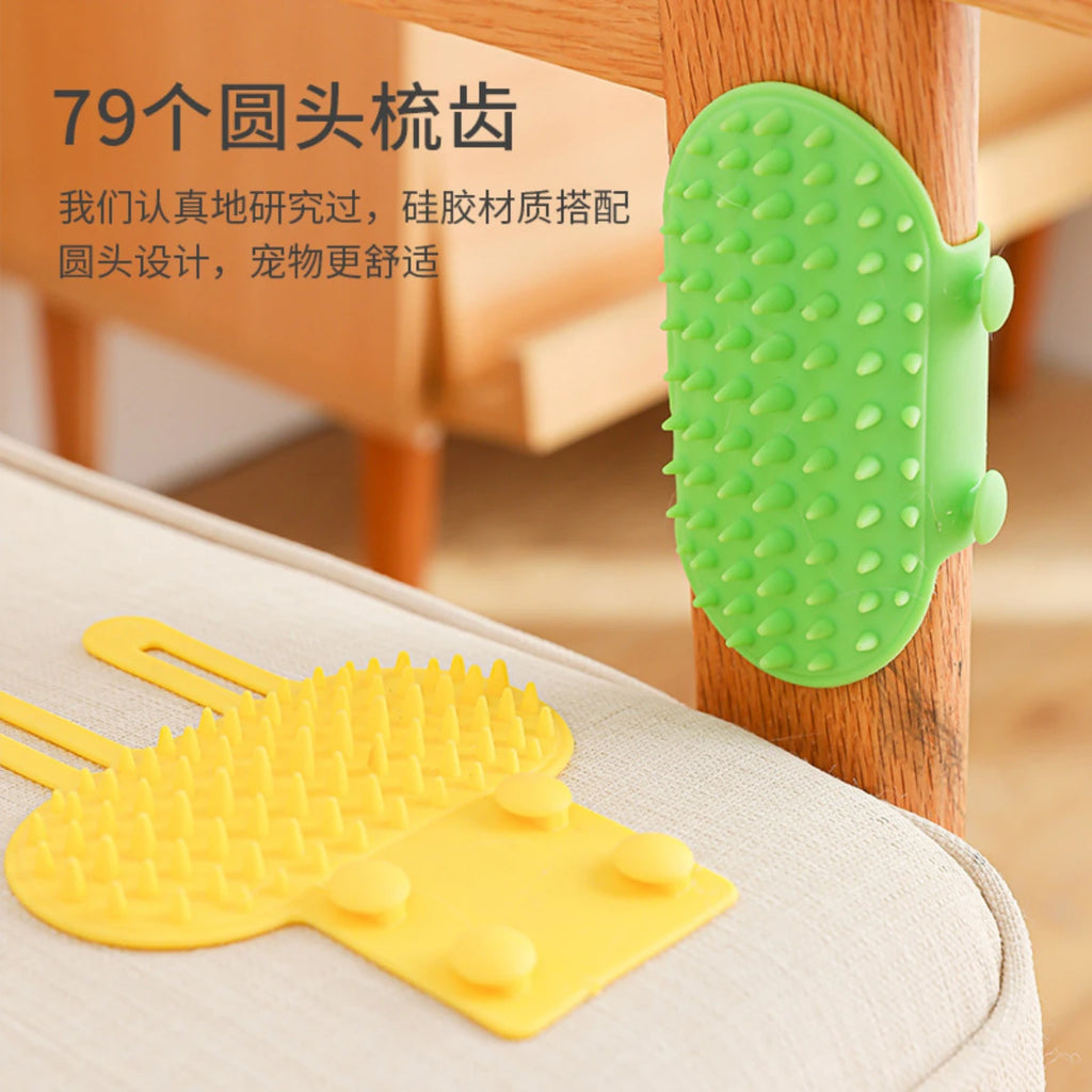 Pet Cat Grooming Device for Relieving Boredom, Wall Corner Massage, Brushing, Petting, Teasing, and Itching