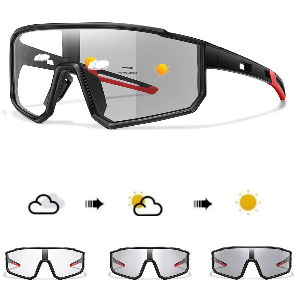New Style Brand Photochromic Eyewear for Men and Women, MTB and Cycling Glasses, Running and Fishing Glasses, Comfortable Windproof Goggles