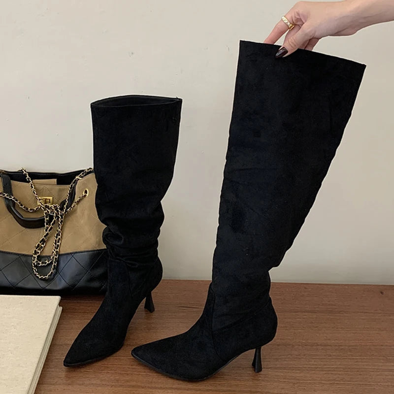 Stivali donna Liyke effetto suede con gambale morbido