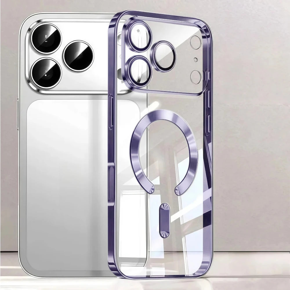 Luxury for MagSafe Magnetic Plating Phone Case for iPhone 18 17 Pro Max 17 Air Bumper Case for iPhone 17 Pro Max 17 Clear Cover