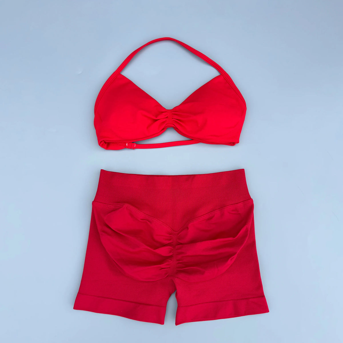 Conjunto de yoga de mujer, 2 piezas, top y pantalón corto