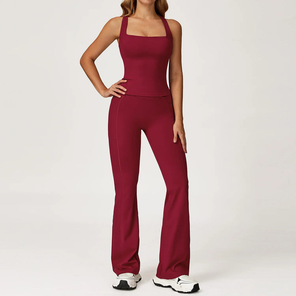 Yoga-Set für Damen, 2-teilig, Top und Leggings