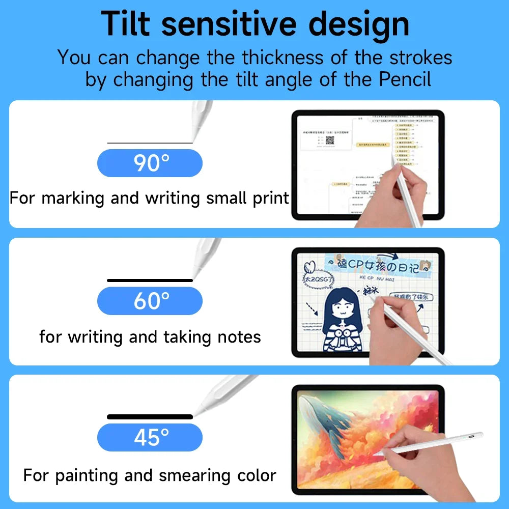 New Stylus Pen For Apple Pencil Palm Rejection For iPad 8/9/10/11th Gen A16 2025 Pro 11 12.9 13 M5 Air 11 M4 5 4 3 Mini 7 6 Pen