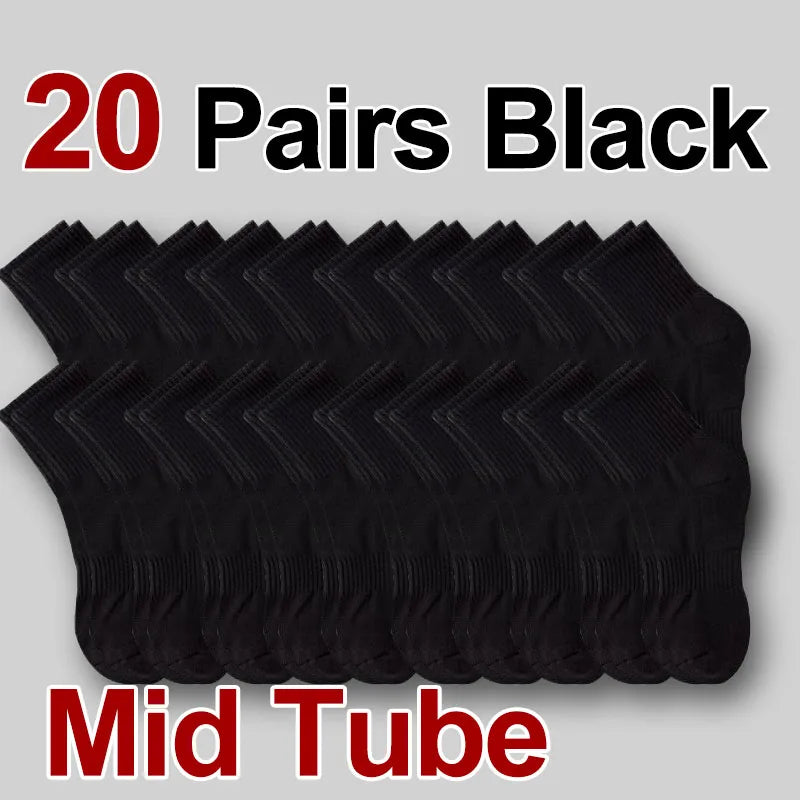 5/10/20 Paar neutrale Socken in Unifarben mit Rundhalsausschnitt, für Frühling und Sommer, schweißabsorbierend, atmungsaktiv und bequem, Sportsocken für alle Jahreszeiten