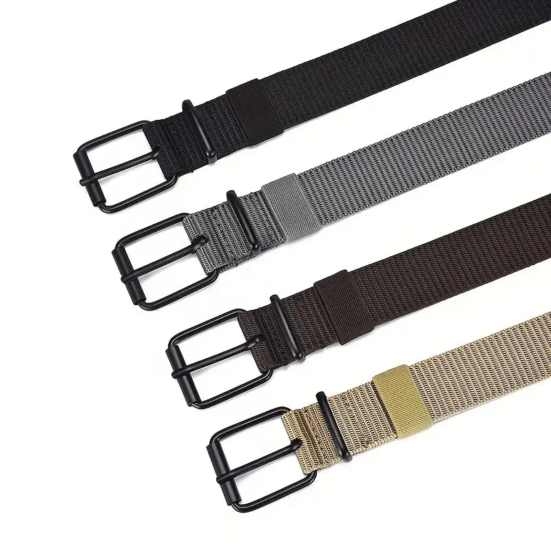 1 Stück Herren-Gürtel aus strapazierfähigem Nylon-Canvas – robuster taktischer Arbeitsgürtel mit stilvoller Steckschließe für den Alltag