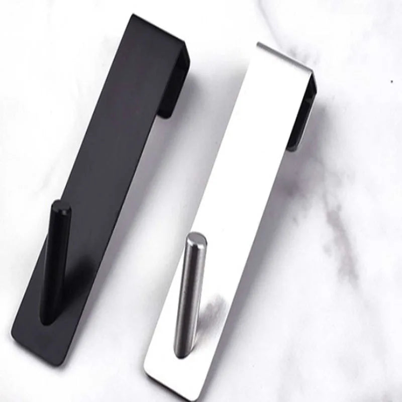 Toallero para puerta de ducha de vidrio con estructura de acero inoxidable, con ganchos en forma de S para colgar toallas y albornoces en el baño