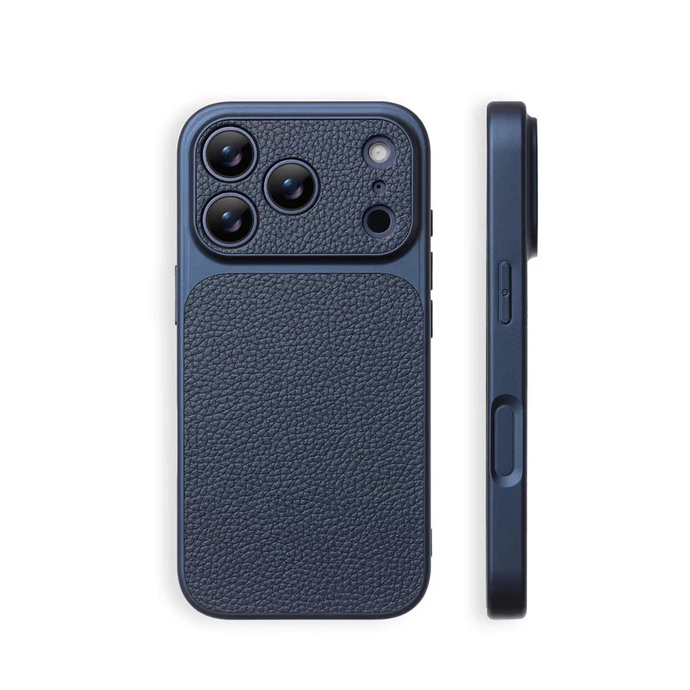 Luxury Lychee Leather Matte Phone Case For iPhone 18 Pro Max 17 Air 16 15 14Plus 13 12 11 Shockproof Bumper Back Protector Cover