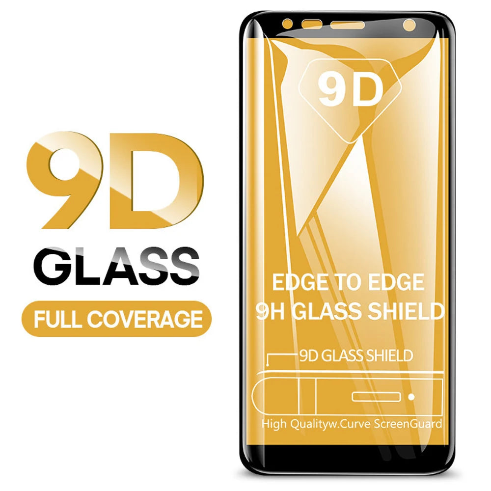 5PCS New 9D Glass Full Coverage for Apple iPhone 18 17 16 15 14 13 12 11 Pro Max XR X 7 8 Plus SE Screen Protectors Perfect Fit