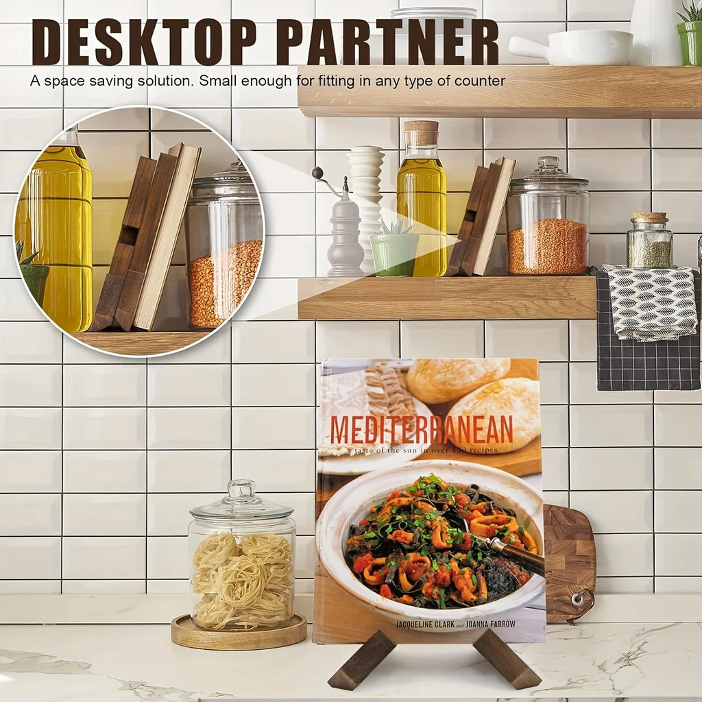 Étagère à livres de cuisine, étagère à livres de recettes pour comptoir de cuisine, étagère à livres de cuisine en bois, étagère à livres de cuisine rustique