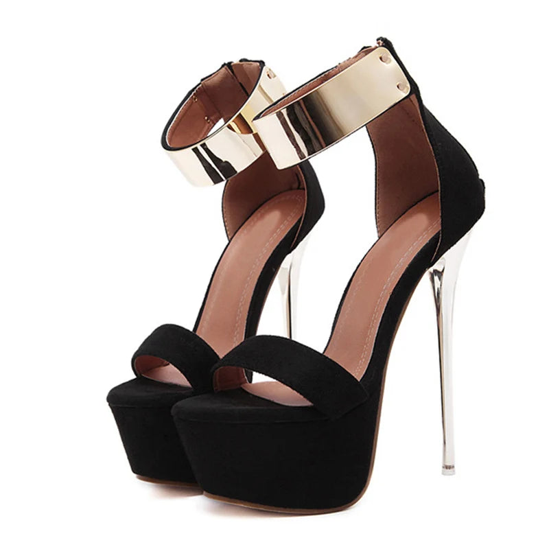 Sandali donna Liyke con dettagli metallici e zip