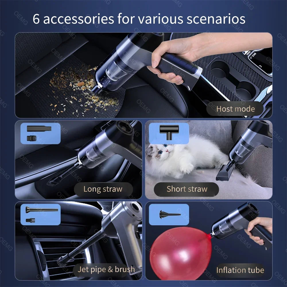 Aspirateur de voiture sans fil puissant de 150 000 Pa, mini aspirateur portatif pour voiture, appareils ménagers et claviers