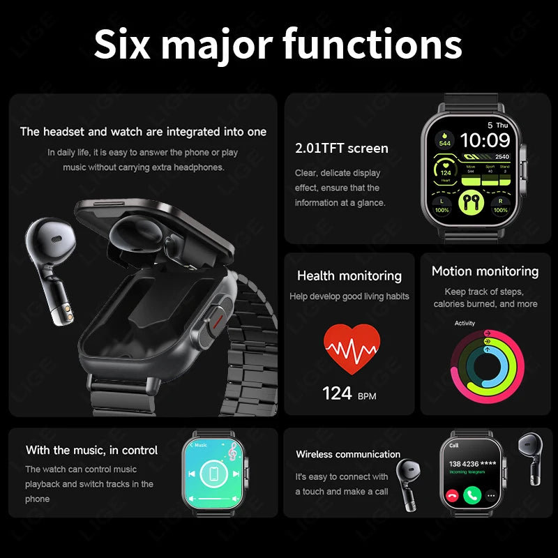 Two-in-One Smartwatch and Bluetooth Earphones Set