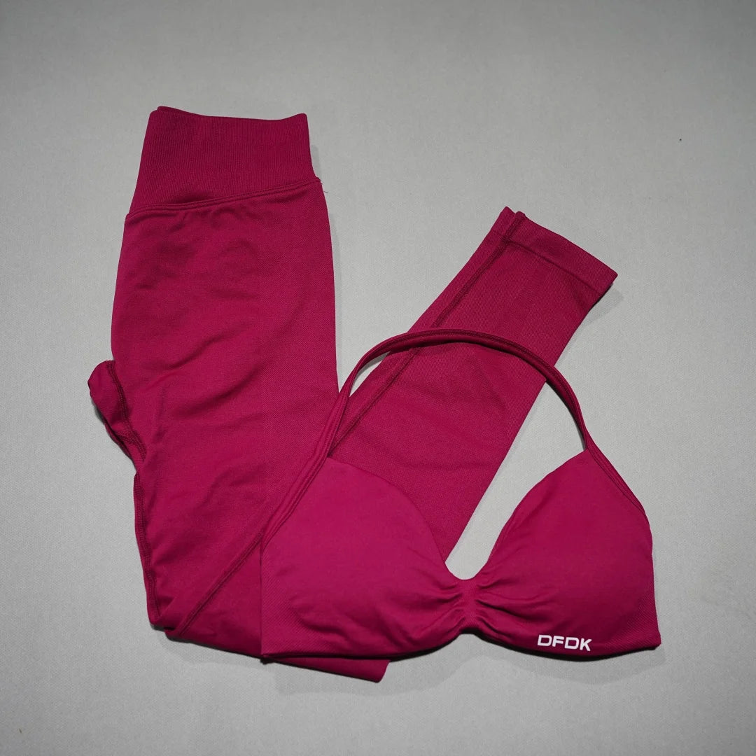 Conjunto de yoga de mujer, 2 piezas, top y leggings