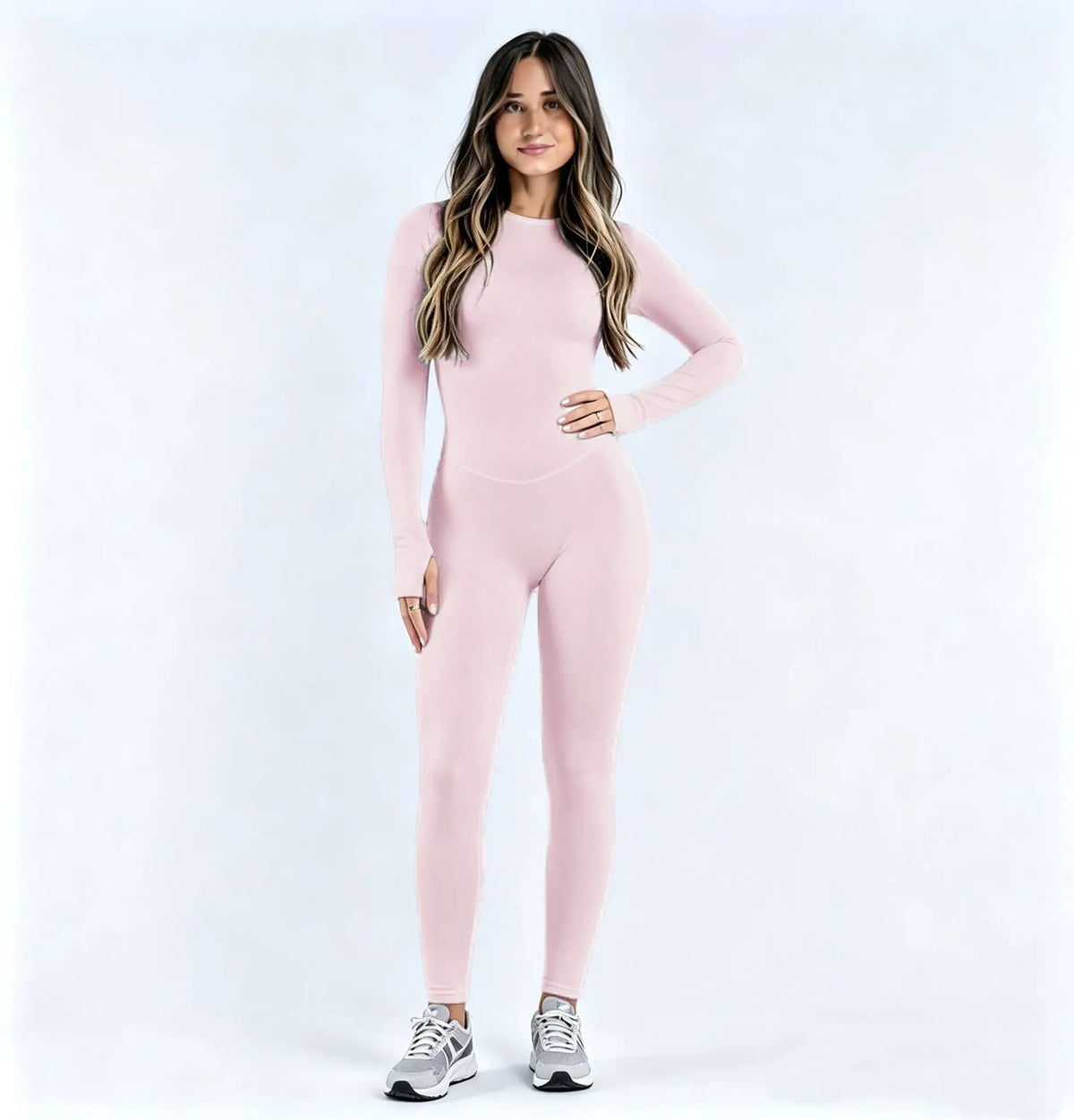Sportoverall für Damen, langärmelig, offener Rücken