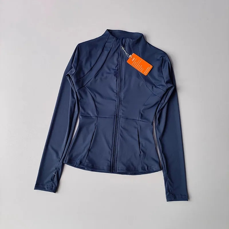Giacca sportiva donna con zip e collo alto