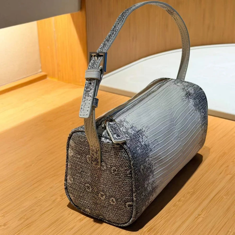Genuine Leather Cowhide Lizard Pattern Barrel-Shaped Bags For Women Luxury Designer Handbag Purse New In Mini Shoulder Crossbody