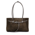 Matte Suede Women's Bag 2026 Luxury Brand Cow Leather Tote Handbags Large Capacity Commuter Shopper Soft Cowhide Underarm Bags
