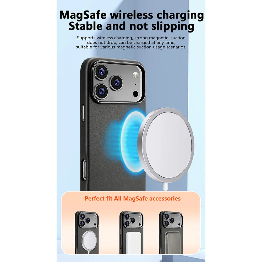 For Magsafe Leather Phone Case For iPhone 18 Pro Max Cover Magnetic Wireless Charging Shockproof Cover Accessories