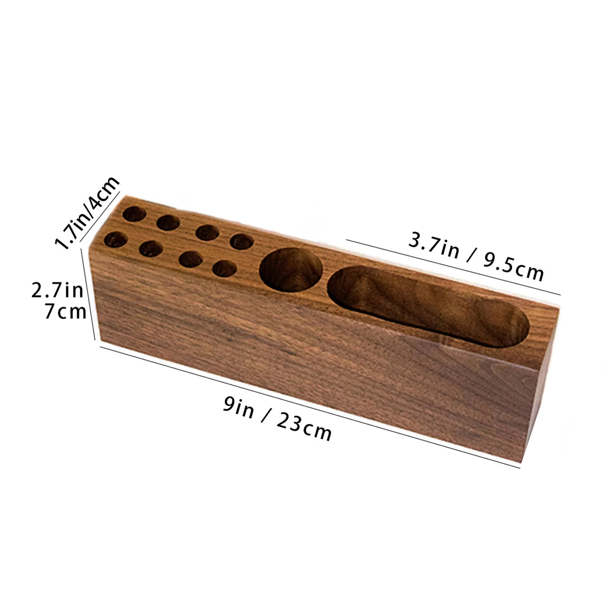 Acacia Wood Desk Pen and Business Card Holder