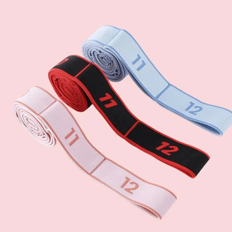 2Pcs Multi Loop Yoga Stretch Strap, 10/12 Loops Adjustable Elastic Resistance Band for Dance Gymnastics Training, Adults Kids