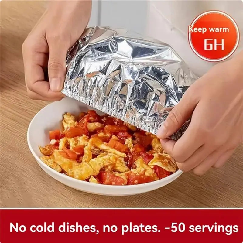 Easy Use Quick Cover Reusable Multi-Size Aluminum Foil Food Covers Eco-Friendly Kitchen Bowl and Dish Storage Lids No-Mess Home Use