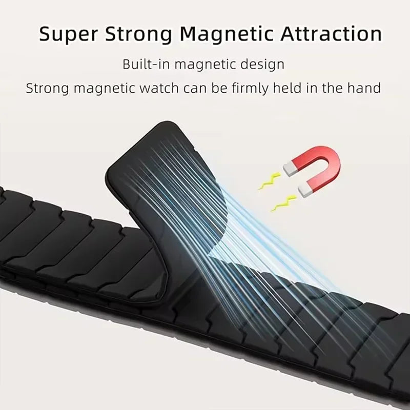 Sports Silicone Strap For Redmi Watch 6 Active 6 Lite 6 5 4 Magnetic Bracelet Xiaomi Mi Band 10 Pro/9 Pro/8 Pro Watchband Correa