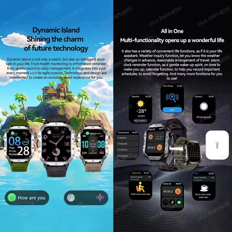 AMOLED Outdoor Smartwatch with Bluetooth Calling