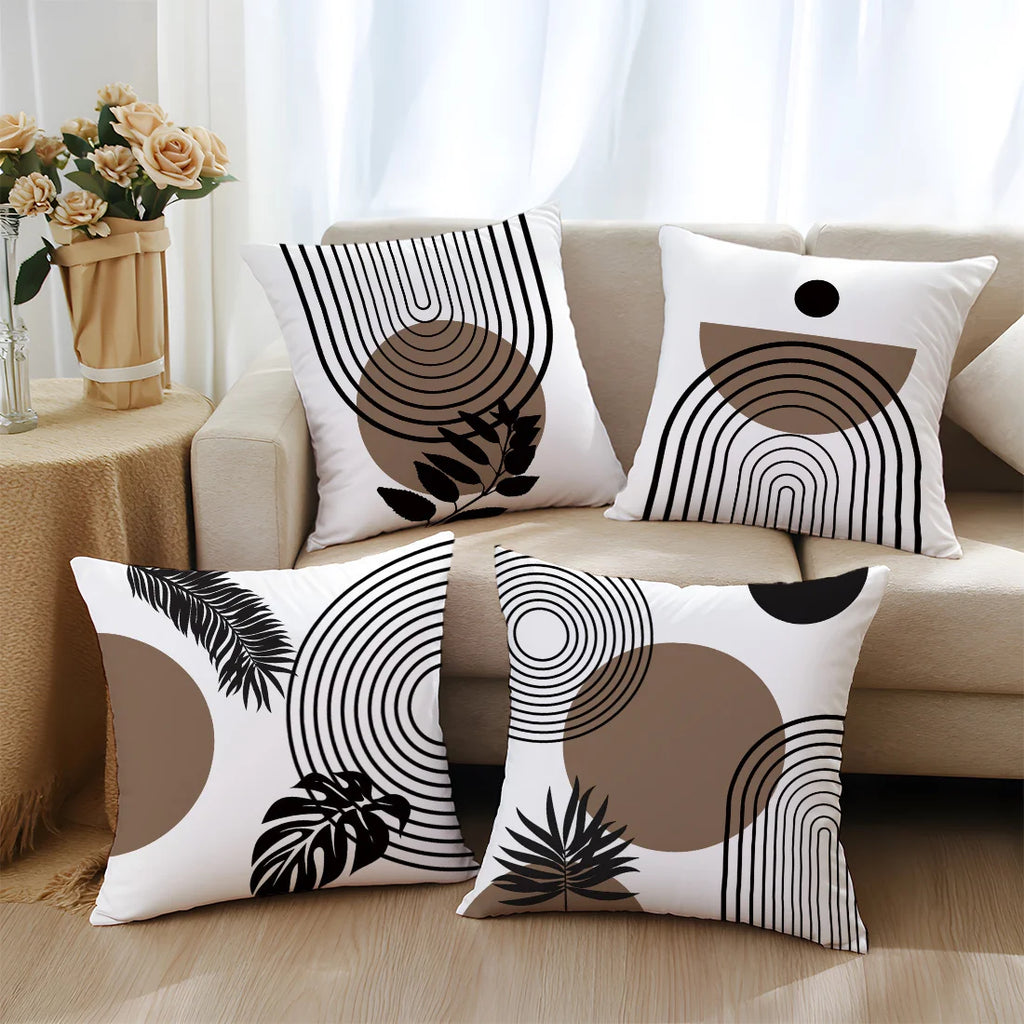 Modern Geometric Pattern Leaf Print Pillow Cushions Polyester pillowcase, sofa decorative cushion cov Headboard Pillow