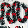 Artificial Christmas Garland Xmas Tinsel Garlands with Bowknot for DIY Wreath Christmas Tree Ornaments New Year Home Table Decor