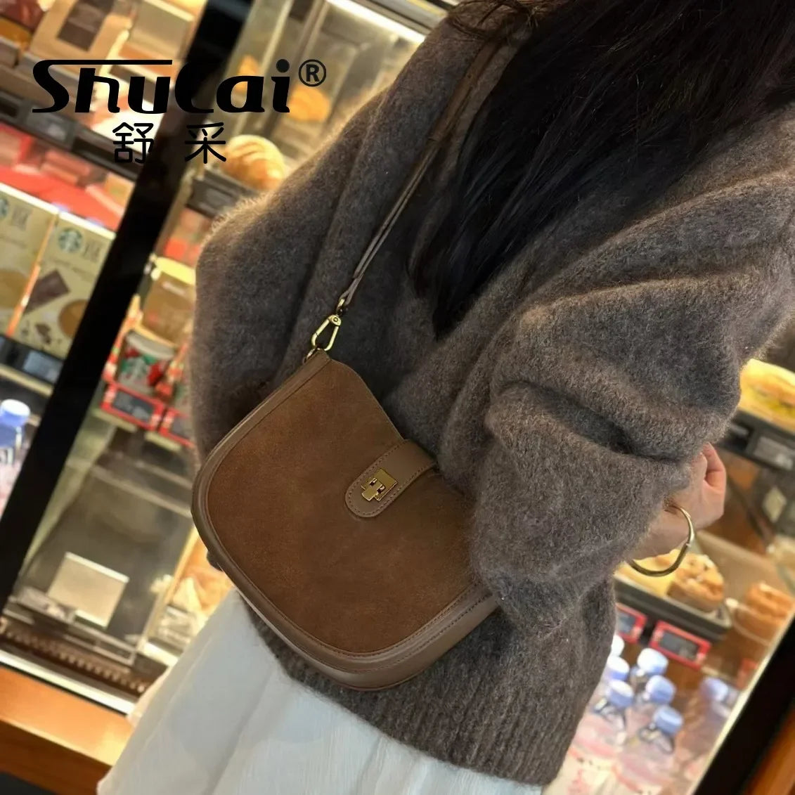 Women‘s Genuine Grade Leather Shoulder Crossbody Bags Soft Cowhide Ladies Handbag Fashion Luxury Designer Female Half Moon Bag