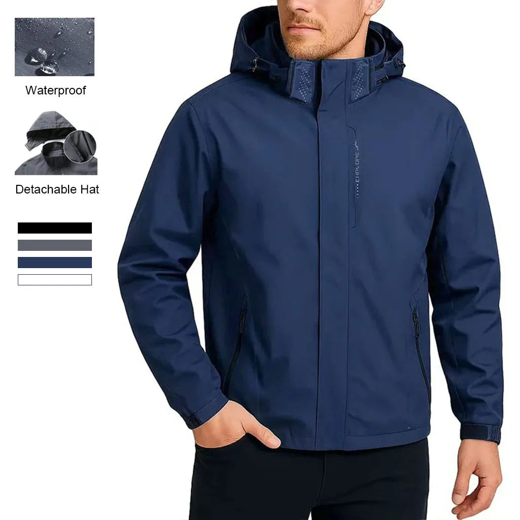 Autumn Spring New Men's Outdoor Jacket Hooded Zipper Design Windbreaker Waterproof Climbing Hiking Fashion Punching Jackets