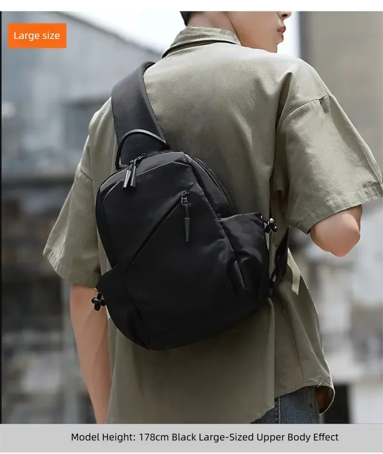 Unisex Polyester Sling Bag with Multiple Pockets