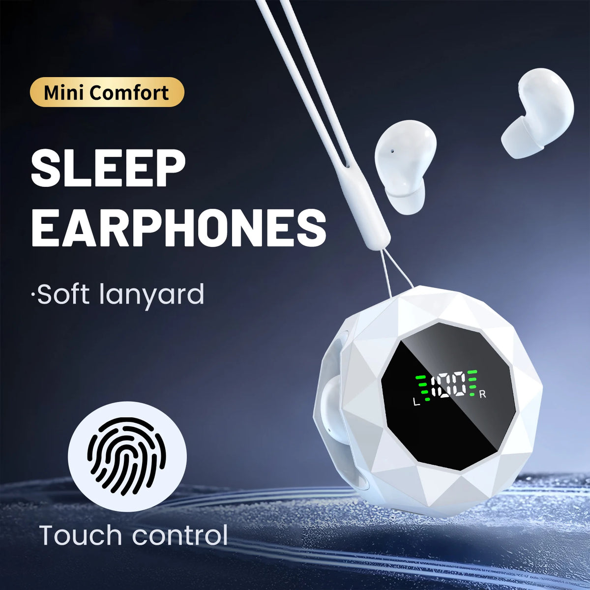 Mini Wireless Sleep Earbuds for Side Sleepers, Bluetooth 6.0 In-Ear Headphones with Noise Reduction, Ultra Small Hidden Earphones, Comfortable Fit for Long Wear & Deep Sleep & Birthday and Holiday Gifts