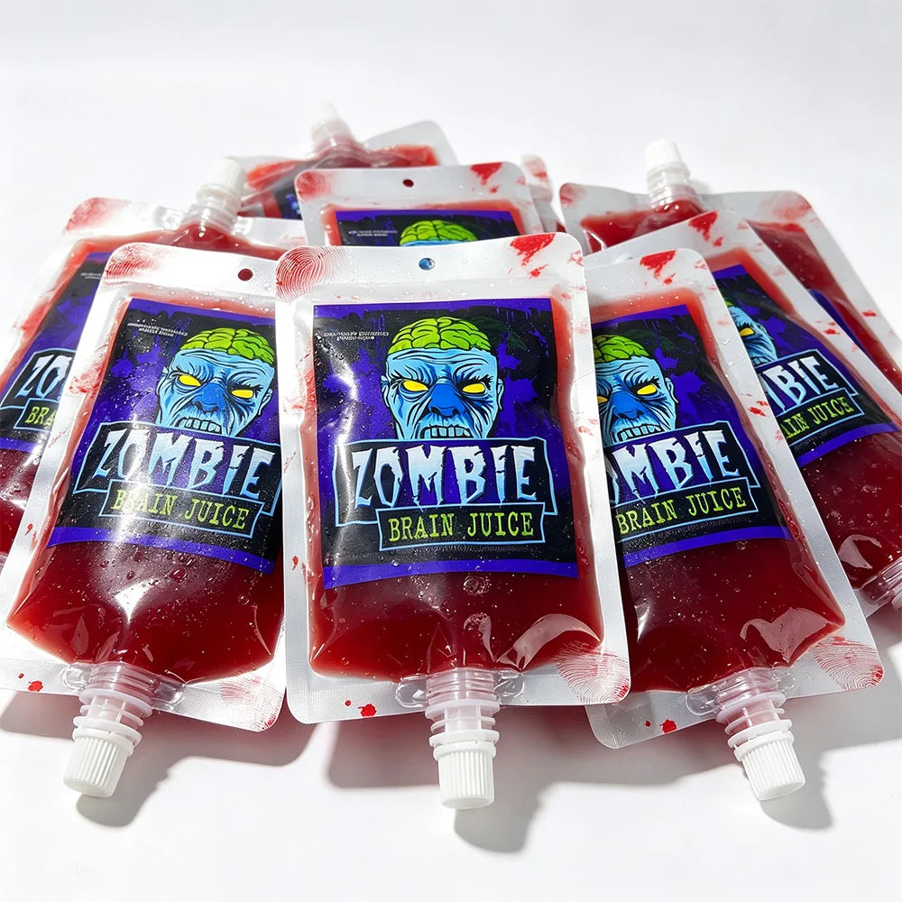 10–50 Stück Halloween-Blutbeutel, 250 ml, wiederverwendbare Trinkbeutel für Halloween-Partys, Cosplay und Dekorationen ﻿